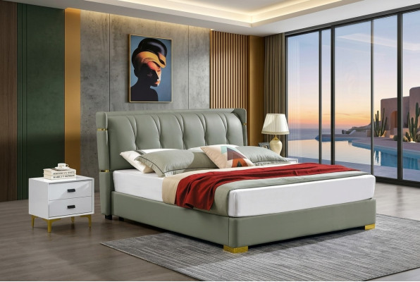 Design bed, 2x nightstand, 3-piece bedroom set, luxury complete ensemble, new