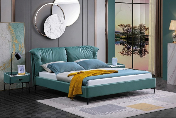 Bedroom bed bedside tables 3-piece set design luxury beds wood