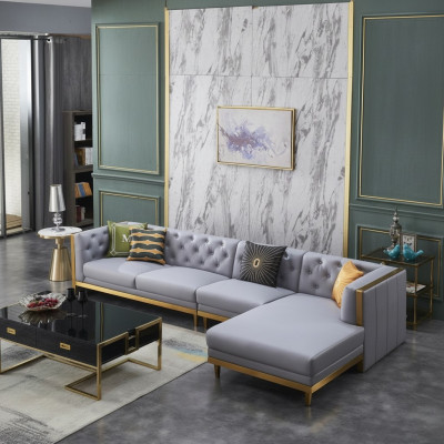 Corner sofa couch leather sofa living room set luxury furniture L shape