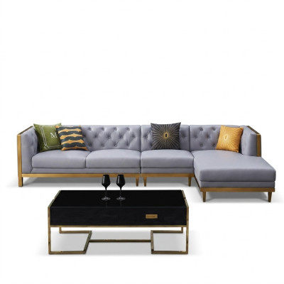 Corner sofa couch leather sofa living room set luxury furniture L shape