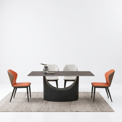 High-quality table luxury tables dining room furniture column base stone look