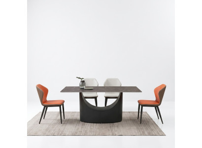 High-quality table luxury tables dining room furniture column base stone look