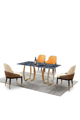 Dining room set, dining table, 4x chair ensemble, table group, 5-piece set complete