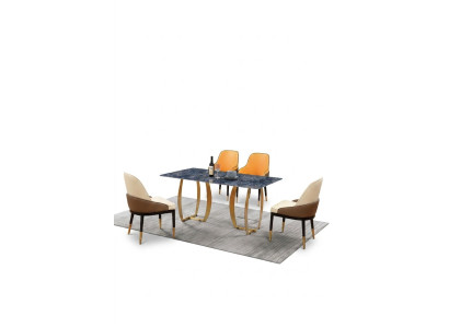 Dining room set, dining table, 4x chair ensemble, table group, 5-piece set complete