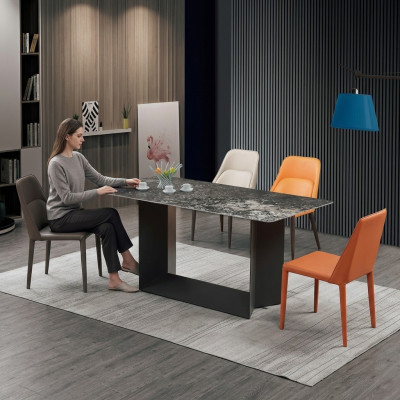 High-quality table luxury tables dining room furniture column base marble