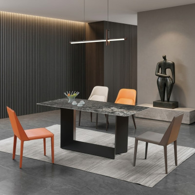 High-quality table luxury tables dining room furniture column base marble