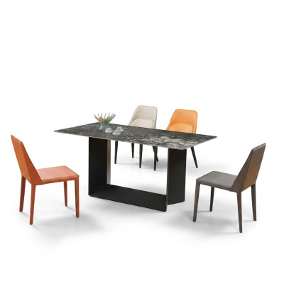 High-quality table luxury tables dining room furniture column base marble