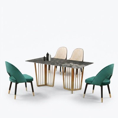 Complete set dining table with 4 chairs dining room dining group table