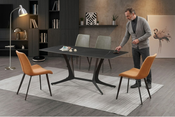 Dining room luxury table column tables set 5-piece set ensemble armchair