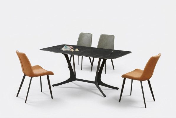 Dining room luxury table column tables set 5-piece set ensemble armchair