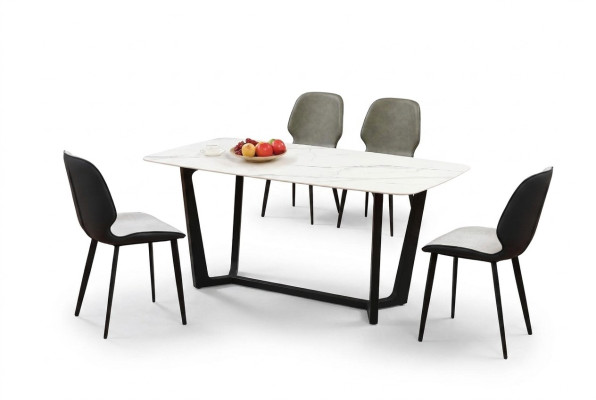 Column table luxury tables dining room furniture complete set 5 pieces.