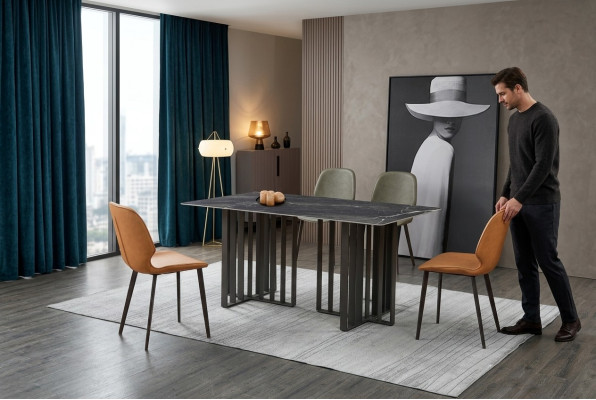Table Chair Dining Room Furniture Armchair Set Suite Group Tables 5-piece.