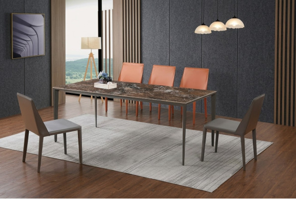 Complete set: dining table + 4 chairs dining room set dining group decorative wooden table
