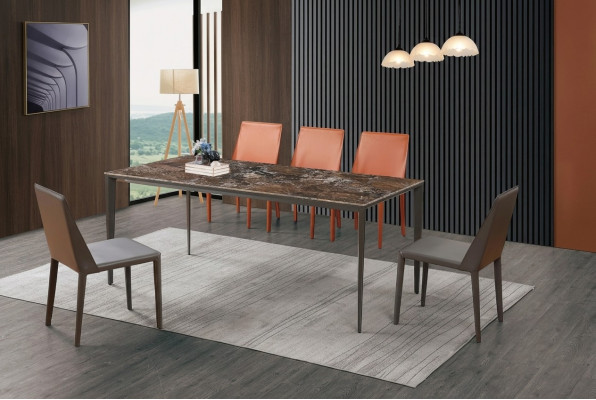 Luxury Dining Table - Table Dining Room Furniture Metal Marble Look Design Table