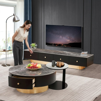 Set of 2 Coffee Tables Side Tables Designer Living Room Table Decor