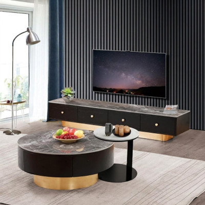Set of 2 Coffee Tables Side Tables Designer Living Room Table Decor