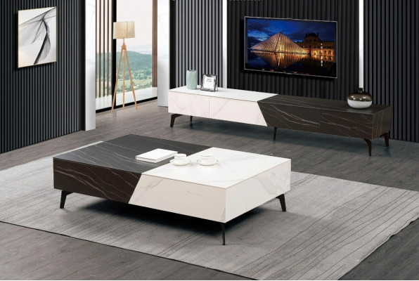 Coffee table sideboard 2-piece living room furniture table lowboard wall cabinets sideboard.