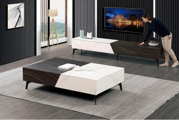 Wooden table coffee table side table sofa design living room high gloss 130x80