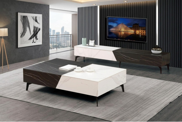 Wooden table coffee table side table sofa design living room high gloss 130x80