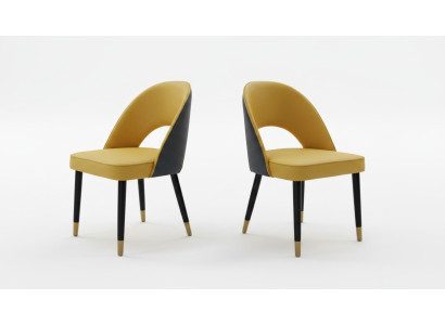 Armchair Chair 1x Dining Room TV Seat Modern Upholstered Chair Yellow