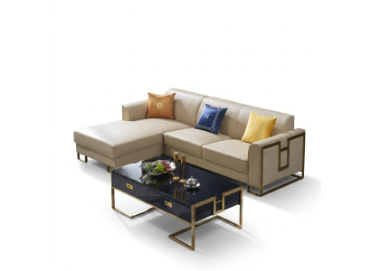 Sofa corner sofa L shape armchair coffee table stool corner sofa upholstery 2-piece new