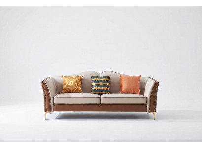 Sofa three-seater couch classic new upholstery 3-seater leather decor couches