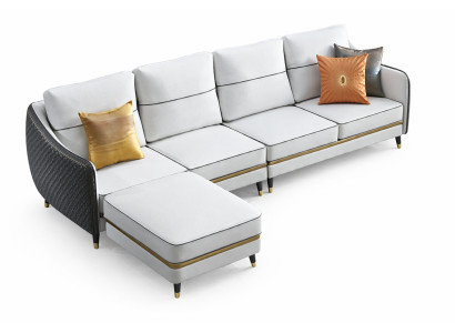 Living room corner sofa L-shaped decorative armchair set modern leather sofa