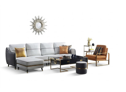 Modern sofa corner sofa L shape coffee table stool corner sofa upholstered stool