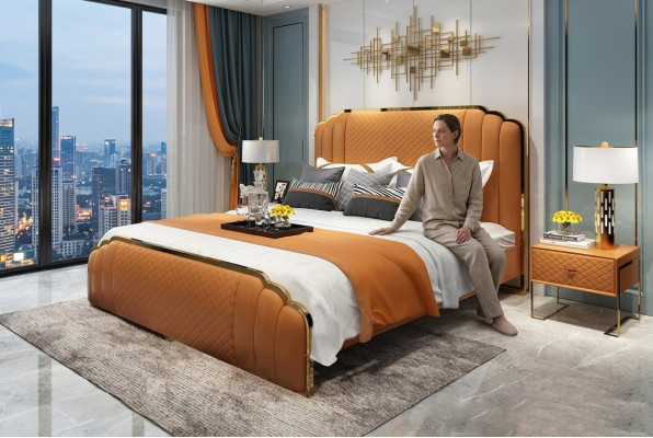 Bed cushion design luxury hotel double beds master bedroom 180x200cm