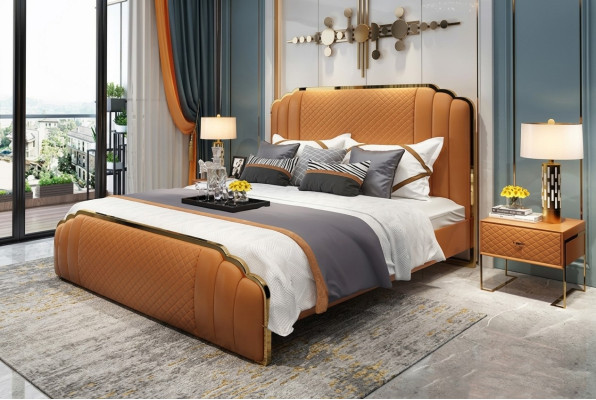 Bed cushion design luxury hotel double beds master bedroom 180x200cm