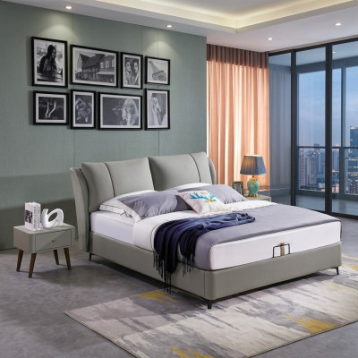 Bed 2x Nightstand 3-piece Bedroom Set Design Modern Luxury Bed Group New
