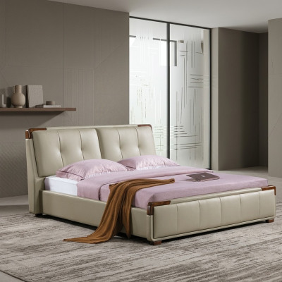 Design bedroom 3-piece set: bed, nightstand, classic luxury bed set furniture.