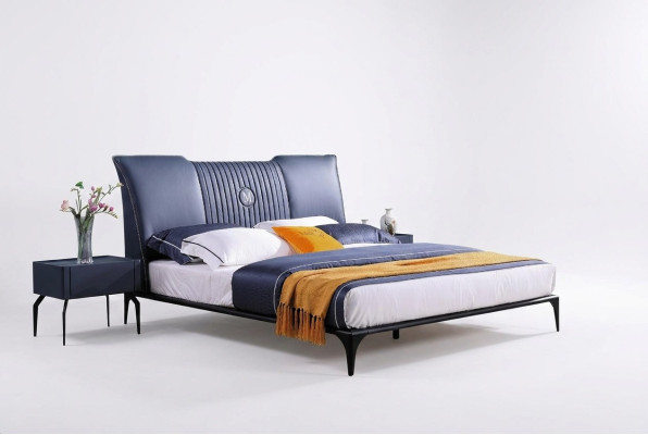 Bedroom furniture 3-piece set hotel bed + 2 glossy nightstands beds Italy
