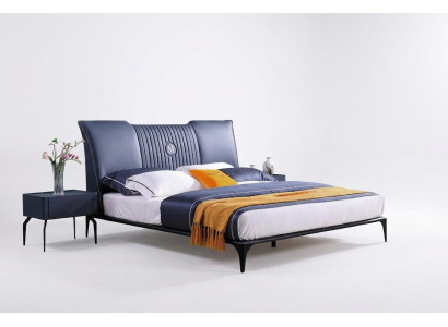 Bedroom furniture 3-piece set hotel bed + 2 glossy nightstands beds Italy