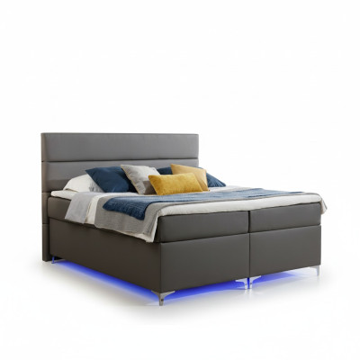 Box spring bed double bed leather bed beds upholstered bedroom furniture 180x200