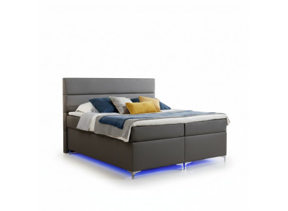 Box spring bed double bed leather bed beds upholstered bedroom furniture 180x200
