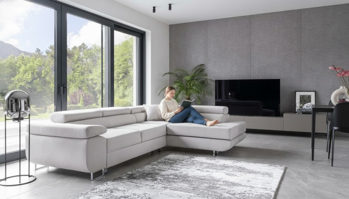Living landscape L shape corner sofa textile design upholstery set sofa corner corner couch