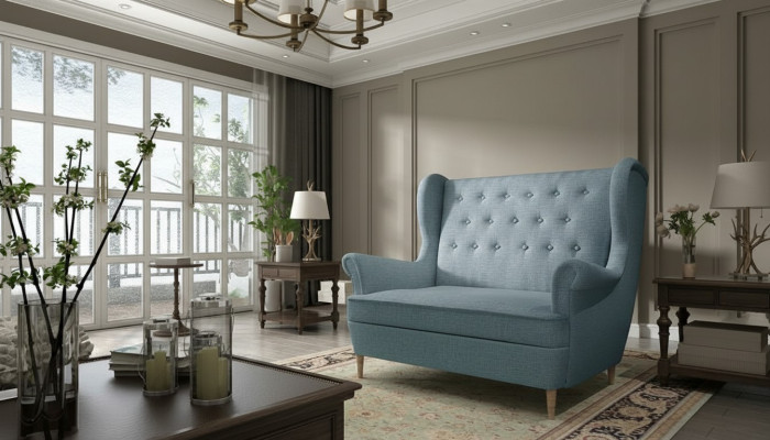 Bank Chesterfield Two-Seater 2-Seater Sofa Couch Upholstered Velvet Sofas