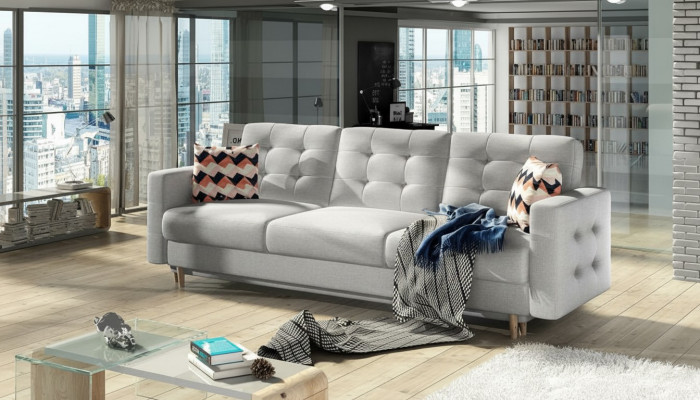 Three-seater sofa classic couch upholstery 3-seater 100% textile couches fabric new