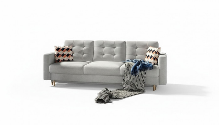 Three-seater sofa classic couch upholstery 3-seater 100% textile couches fabric new