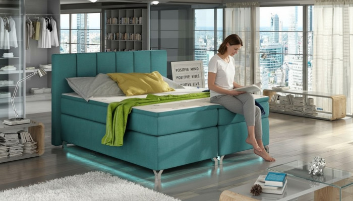 Luxury Designer Upholstered Bed Bed Beds Designer Bed Box Spring Fabric 180x200 New