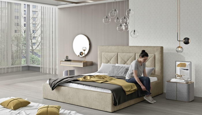 Classic Bed Modern Style Double Wood Hotel Beds 220x220 Bedroom New