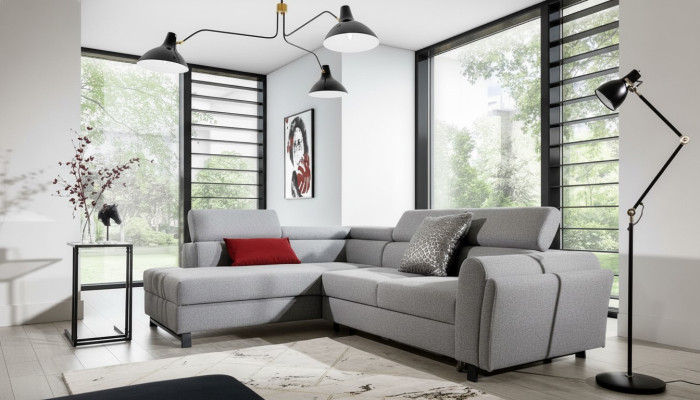 Living landscape corner sofa L-shape armchair set suite modern sofa textile seat corner.