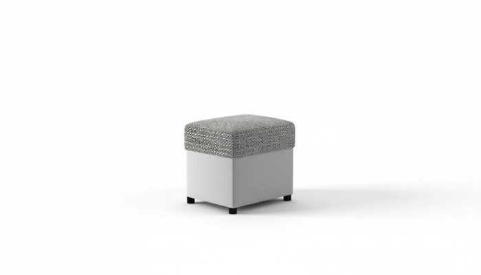 Ottoman Upholstered Ottoman Footrest Furniture Living Room Benches Seat Textile Gray