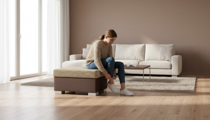 Ottoman Pouf Sofa Upholstery Side Stool Footstool Ottoman Furniture Stool Fabric