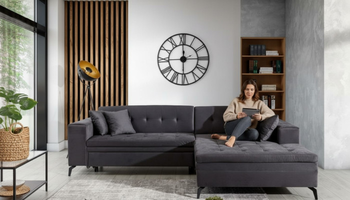 Design living landscape L-shaped corner sofa couch upholstery fabric suite sofa corner new