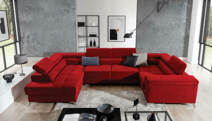 U-shaped corner sofa fabric seating suite designer living landscape textile couch sofa new