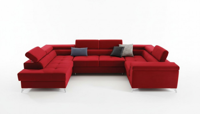 U-shaped corner sofa fabric seating suite designer living landscape textile couch sofa new