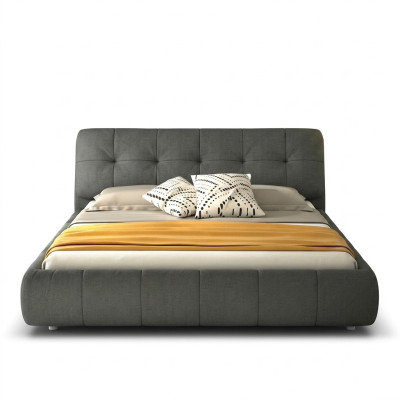 Design upholstered bed beds leather double hotel marriage bedroom box spring box new