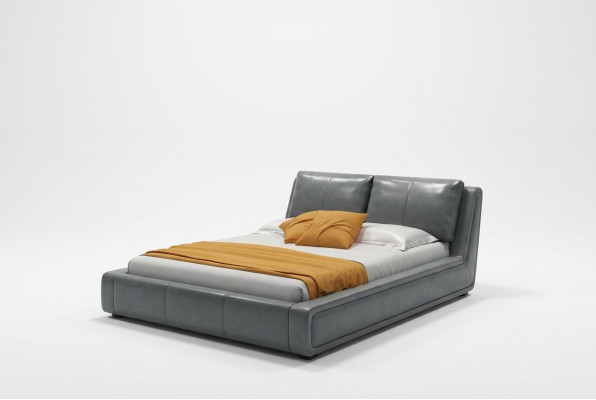Designer bed luxury double leather hotel metal beds double bedroom new